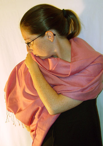 50% pashmina/50% silk full-size, dusty rose
