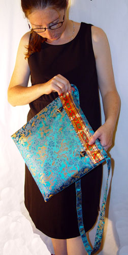 faux silk brocade tote bag, free with each shawl; available in a variety of colors
