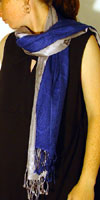 Two 70% pashmina/30% silk mufflers with jacquard, each $38 plus $7.50 for jacquard (not currently available)
