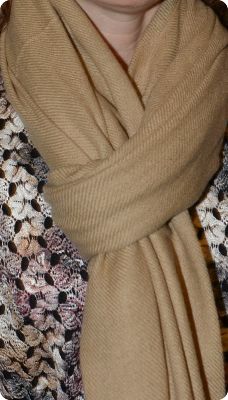  Sunrise Pashmina 100% cashmere shawl, twill weave,  tasseled fringe  in  Taos Taupe (#Tmt-134)
