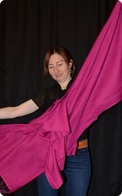 (ADft-047D) Medium size Sunrise Pashmina 70% cashmere /30% silk shawl, Scarlet,   tasseled fringe