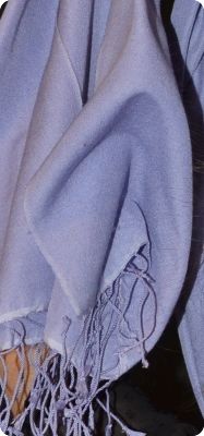 Empar is wearing a medium size Ama Dablam shawl in Violet Tulip (#ADmt-122) 