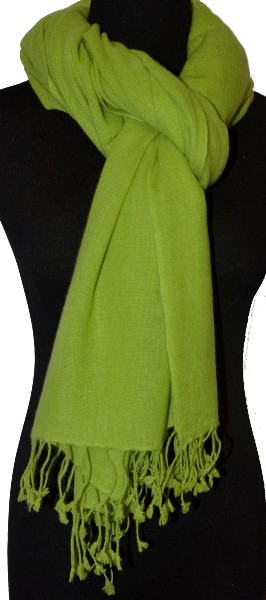 Empar is wearing a full size Sagarmatha shawl  in Bright Leaf Green, SFT-161