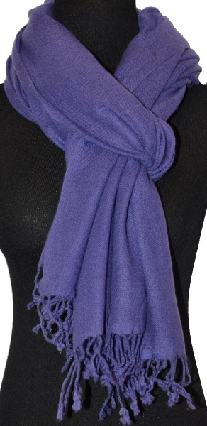 Empar is wearing a full size Sagarmatha shawl  in Ultraviolet, SFT-323