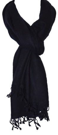 Medium-size Tamserku twill  shawl in Black (#tmt-bl)