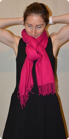 Medium-size Tamserku twill shawl in Dark Fuchsia (#tmt-202D)