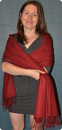Sunrise Pashmina Marsala (VIS #Sft-180D) full-size 100% pashmina shawl