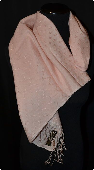 (#ADmft-pfw) medium-size 70/30 fancy weave shawl, pink