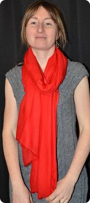 Sunrise Pashmina  (VIS #407) Red  medium-size pumori shawl