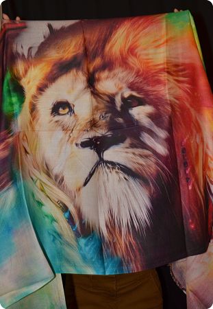   (#RTMt-01) modal shawl with Lion print