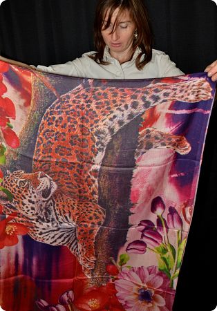   (#RTJa-02) modal shawl with Jaguar 2 print