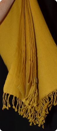 Sunrise Pashmina Mustard (#sft-189)  full-size 100% pashmina shawl, basic weave, tasseled fringe