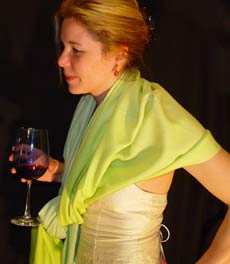 Renata with Ombre 100% pashmina shawl