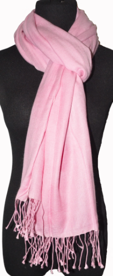 Empar is wearing a fullsize Ama Dablam shawl in Heavenly Pink (#ADf-018LL)