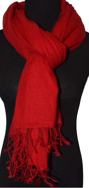 Empar is wearing a full size Sagarmatha shawl  in  Medium Crimson, SFT-242