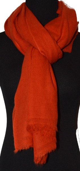 Empar is wearing a full size Sagarmatha shawl  in  Pureed Pumpkin, SFT-404