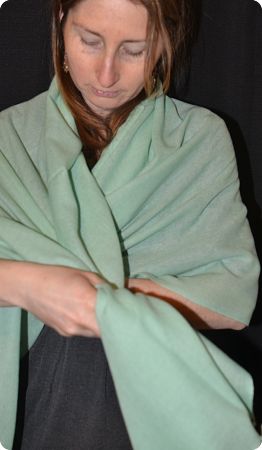 Sunrise Pashmina Aqua, Light Jade Green (VIS #Sft-226L) full-size 100% pashmina shawl