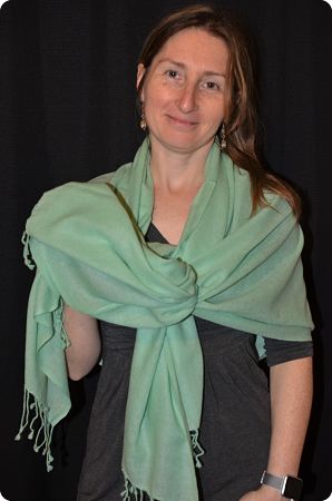 Sunrise Pashmina  Aqua, Light Jade Green (VIS #Sft-226L) full-size 100% pashmina shawl